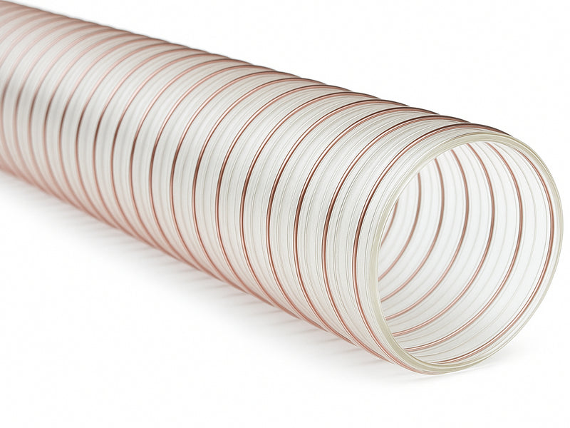 Manguera Aspiración Poliuretano PU 40-160mm 5m Espiral Acero Antiestática Polvo Virutas Carpintería