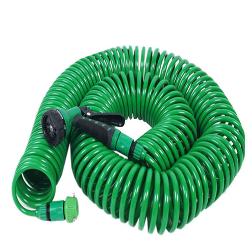 Manguera Espiral Extensible 15m Retráctil Pistola 7 Modos Kit Terraza Balcón Patio Compacta EVA