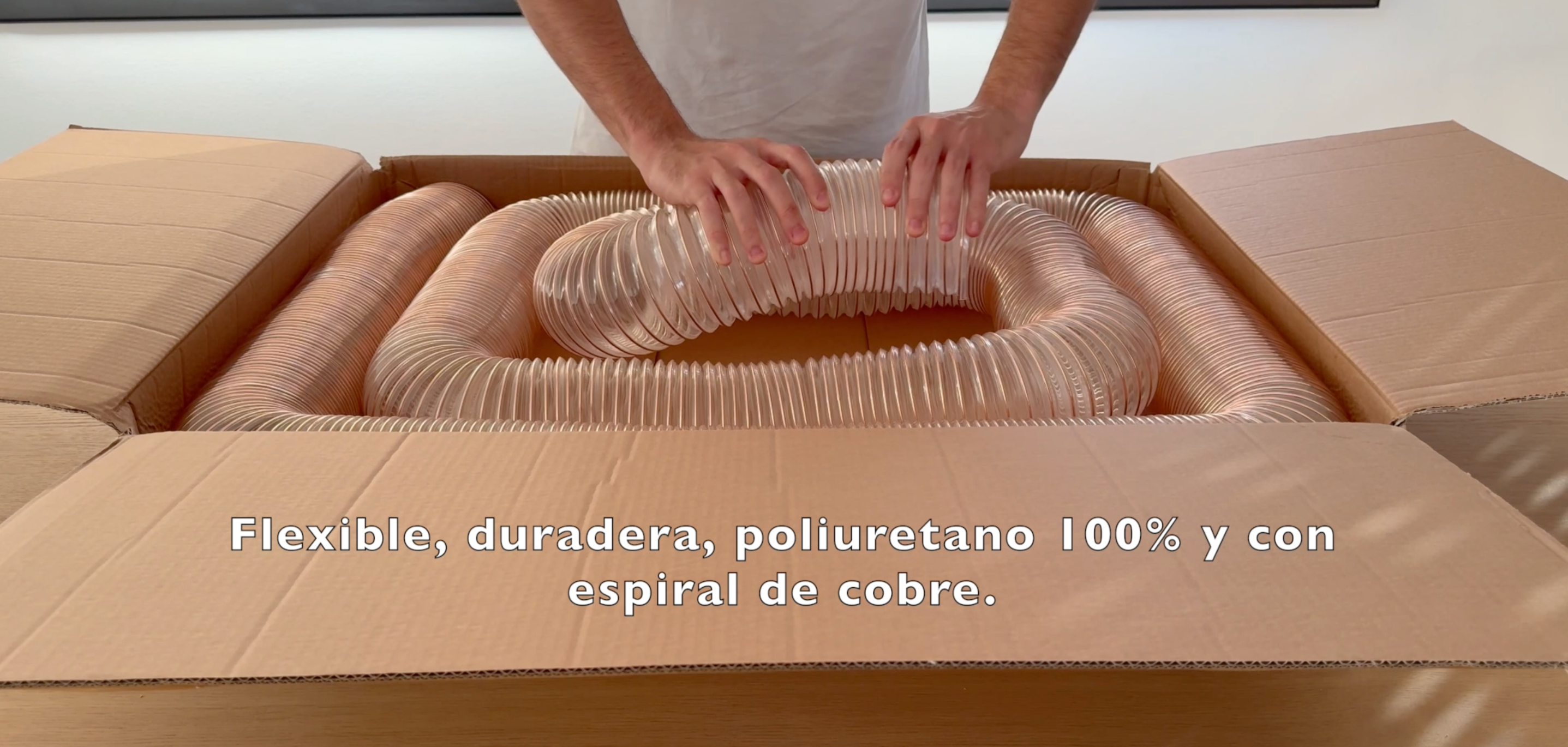 Manguera Aspiración Poliuretano PU 40-160mm 5m Espiral Acero Antiestática Polvo Virutas Carpintería